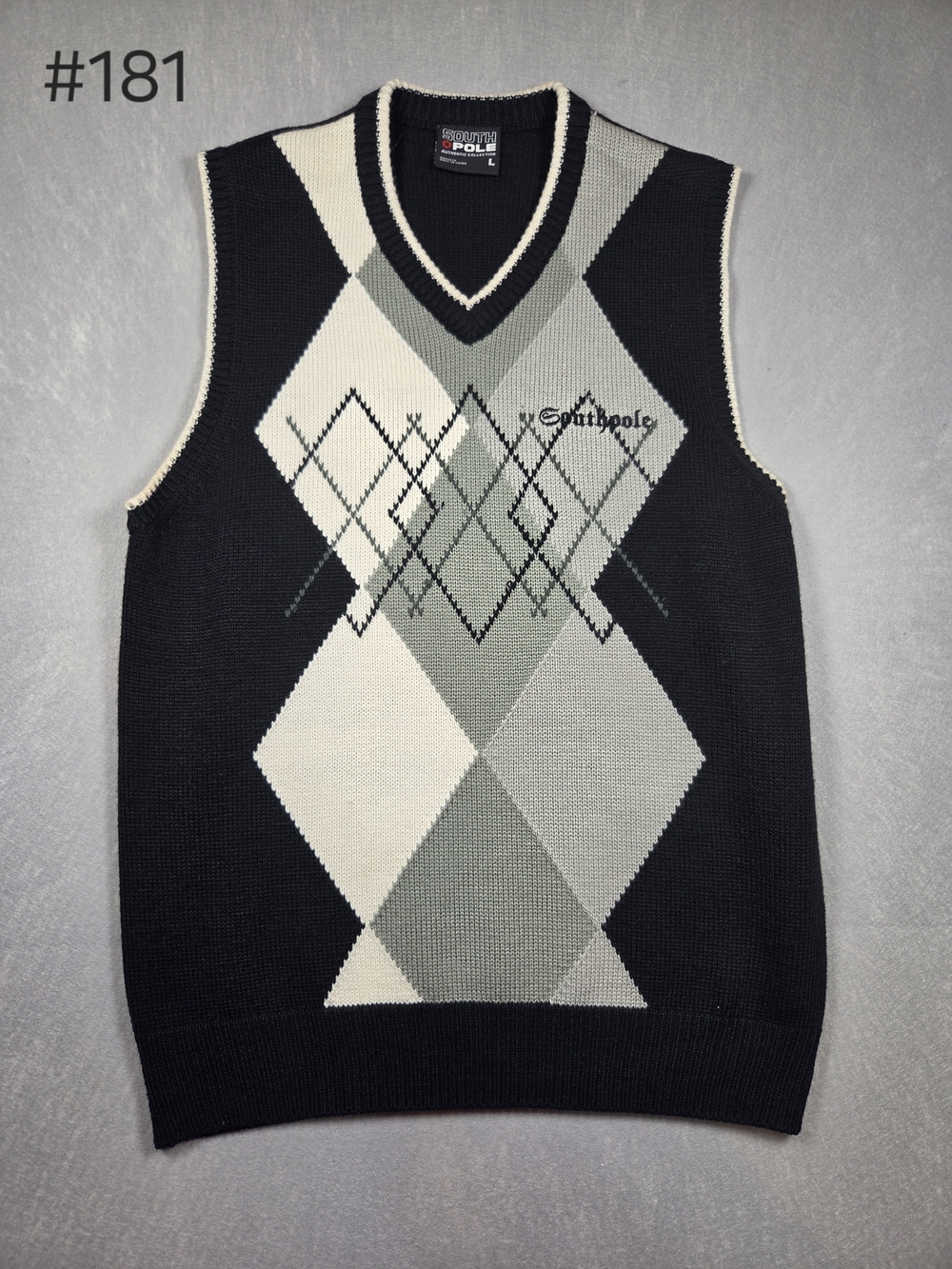 Vintage Southpole Argyle Sweater Vest - Men's Size L - Y2K / Preppy Streetwear